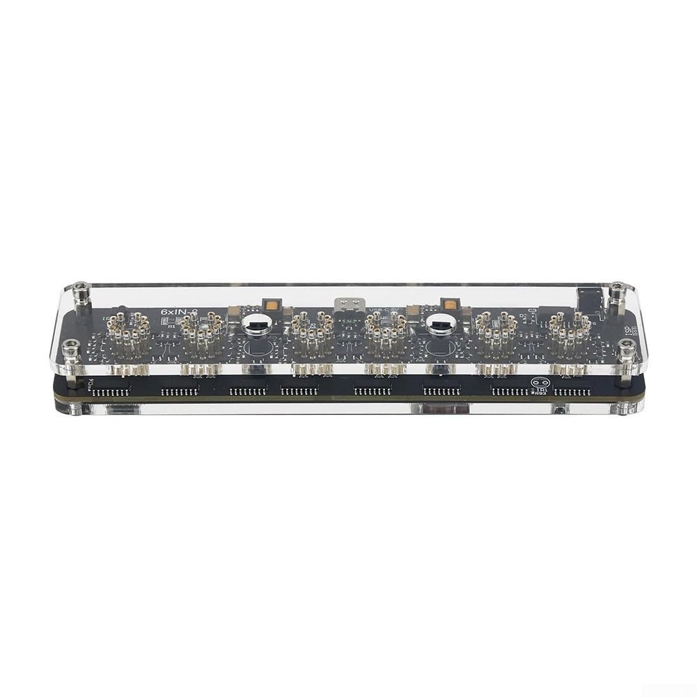 IN-8 - Base d'horloge tubulaire Nixie avec télécommande et tube à double point pour rétro pour décoration - Format 12/24h - Bloc d'alimentation USB 5 V compatible