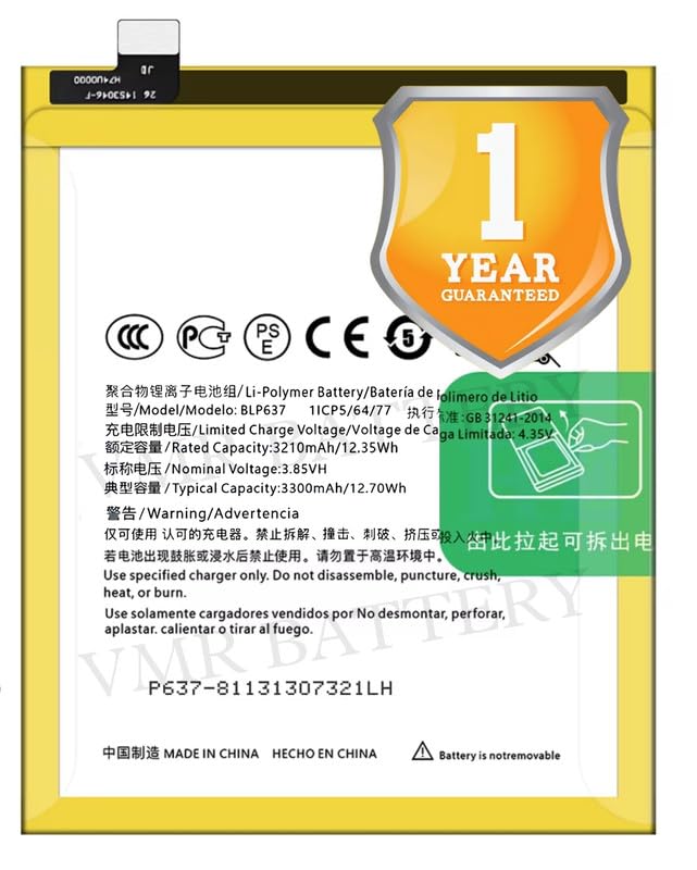 Image of Original BLP637 Battery Compatible for OnePlus 5 (A5000) | OnePlus 5T (A5010) - (3300mAh) - 1 Year Warranty K7