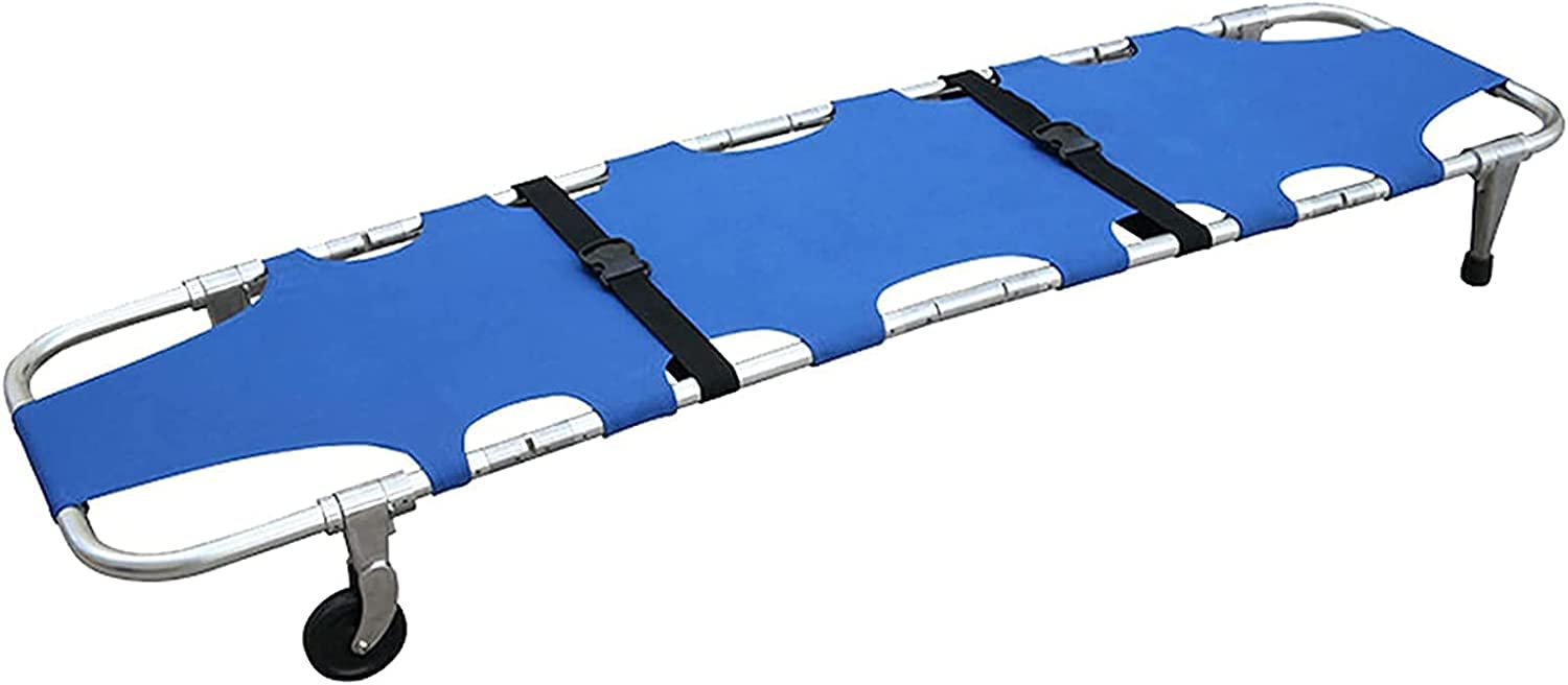FAXIOAWA Civière médicale Pliable Portable en Alliage d'aluminium de Sauvetage d'urgence Civière Transport Rouleau Civière Patient Mover avec Roues pour hôpital Capacité de Poids 350 lb/159 kg