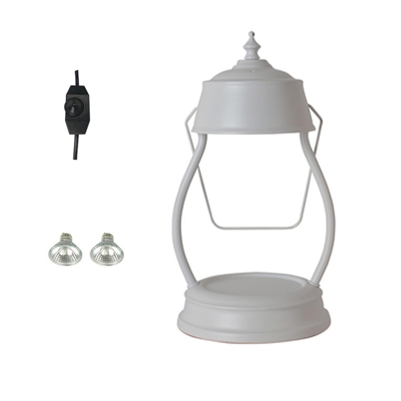 DCDCD Candle Warmers With 2PCS Lamp 35W GU10 Safety Hurricane Candle Warmer Lantern For Top-Down Candle Melting Table Decor Lighting(Bianco)