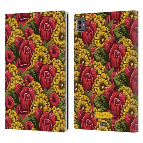 Étui portefeuille Frida Kahlo en cuir rouge pour iPad Pro 11 2024