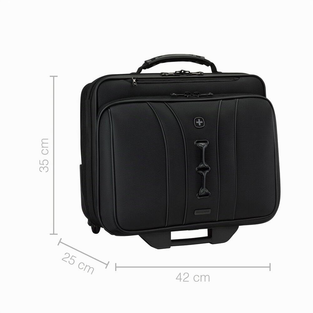 Wenger Legacy Black Series Maletín, maletín con Ruedas para portátil, Trolley, Notebook hasta 15,6", 29 l, Oficina, Negocios, Universidad Escuela, Negro, 653631