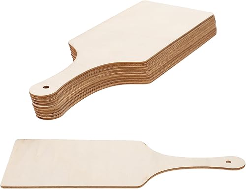 TEHAUX Unfinished Wooden Cutting Board with Handle 9.05 X 3.54 in Diy Chopping Board for Painting Serving Bread Cheese Fruits Appetizers Mini Charcuterie Tray