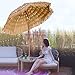 Parasol de Plage Extérieur de 2 M, Parasol Hawaïen de Paille de Raphia, Parapluie de Jardin de Tiki pour Le Patio/Balcon/Piscine/terrasse/marché/Table, Poteau de Parapluie de 32mm