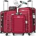 KESSER® 3tlg. Hartschalenkofferset Hartschalenkoffer Reisekoffer Set Reisekofferset Trolley Koffer 4 Rollen ABS-Hartschale Teleskopgriff Inkl. Kofferwaage + Gepäckanhänger Rollkoffer Schloss, M-L-XL