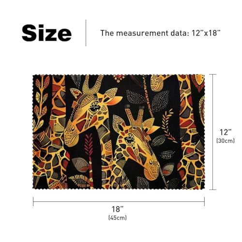Set de table lavable anti-rayure motif girafe pour protéger votre table - 6