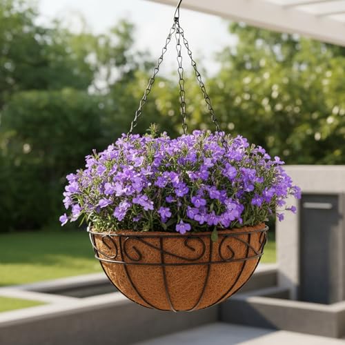 Pots suspendus d'extérieur pour balcon et véranda avec chaîne en métal