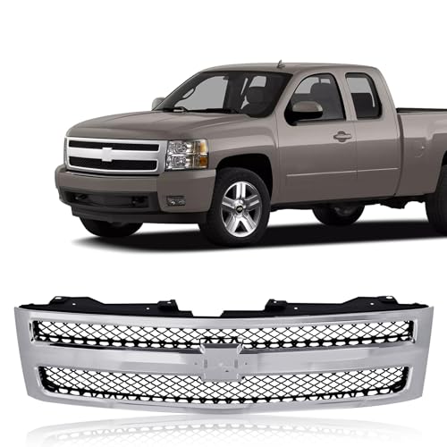 Perfit Liner Front Chrome Black Grille Grill with Emblem Provision Compatible With 2007-2013...