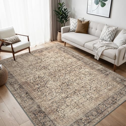 Image of BEIMO Washable Rugs 160x230cm, Carpet Rugs for Living Room Taupe Charcoal