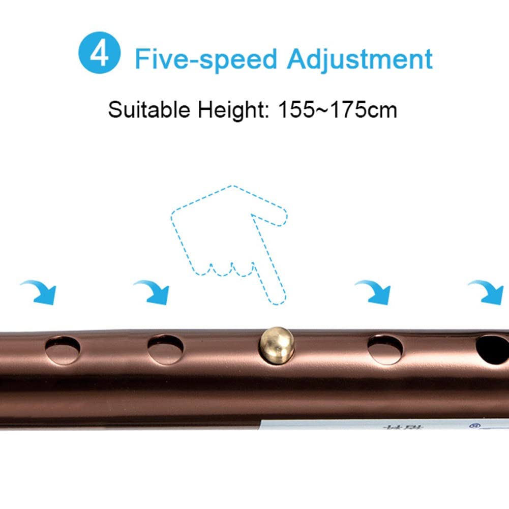 NGD Muletas Ortopédicas Plegable, Muleta de Codo de Aluminio Regulables con Agarres Ergonómicos y Correa para la Muñeca,para Adultos y Personas Mayores con Alturas de 155~175cm(Soporta hasta 100kg)