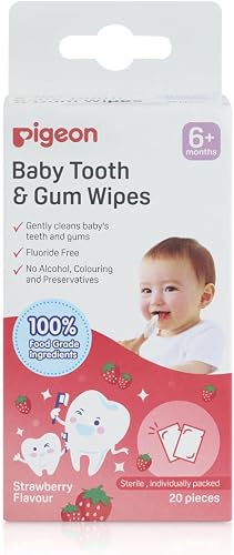 Pigeon Baby Tooth and Gum Strawberry Wipes - 20-Pack