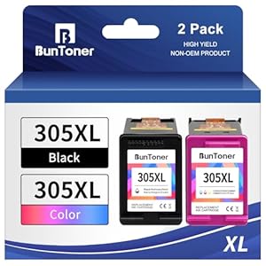 BunToner 305 XL patronen Kompatibel für hp 305 druckerpatronen XL Set für HP DeskJet 2720e 4120e HP Envy 6000 6420e Pro 6430 6432 Drucker(Schwarz，Farbe, 2-Pack)