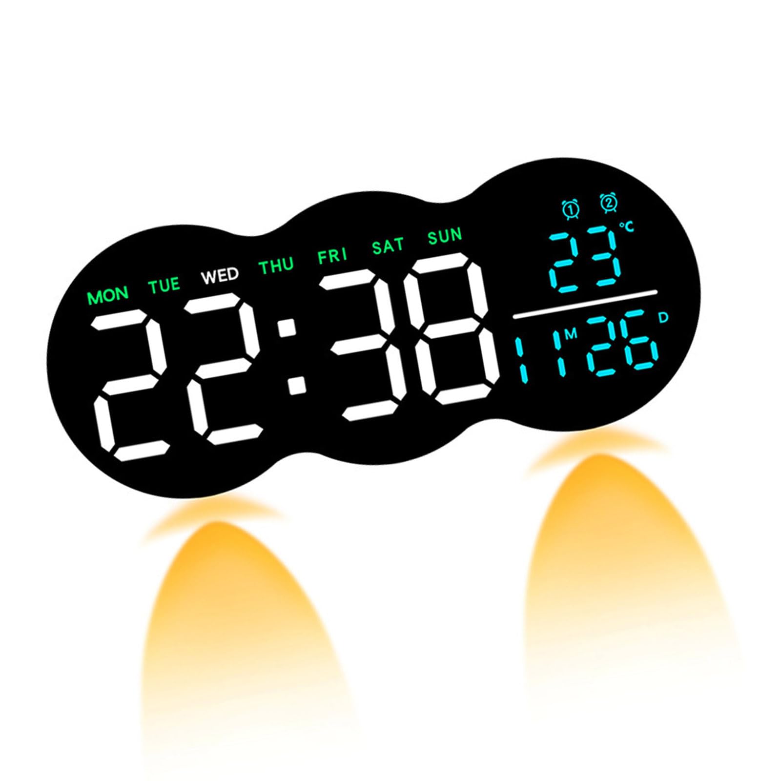 Horloge murale numérique à luminosité réglable et grand écran LED pour un confort visuel
