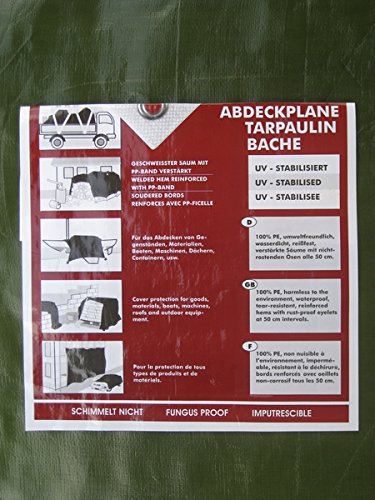 Preisvergleich Produktbild Abdeckplane (Gewebeplane) aus PE, grün, 10x12m
