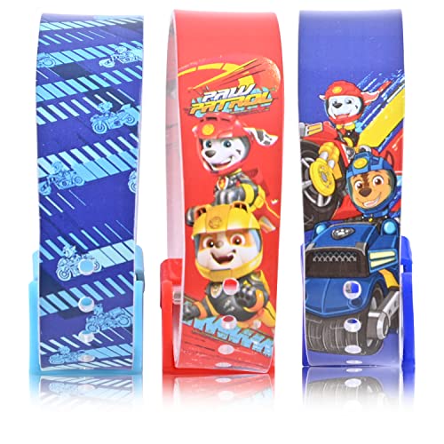 Image of Accutime Paw Patrol Kids Digital Watch - LED Flashing Light, LCD Watch Display, 4 in 1 Interchangeable Plastic Straps, Kids, Girls and Boys Watch, in Multi Color Bands (Model: PAW40084AZ)