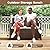 Tangkula 46 Gallon Outdoor Bench with Storage, Outdoor PE Rattan Storage Bench with Cushion, Backrest & Acacia Wood Armrests, Metal Frame, Waterproof Deck Box Seat for Porch Backyard Poolside