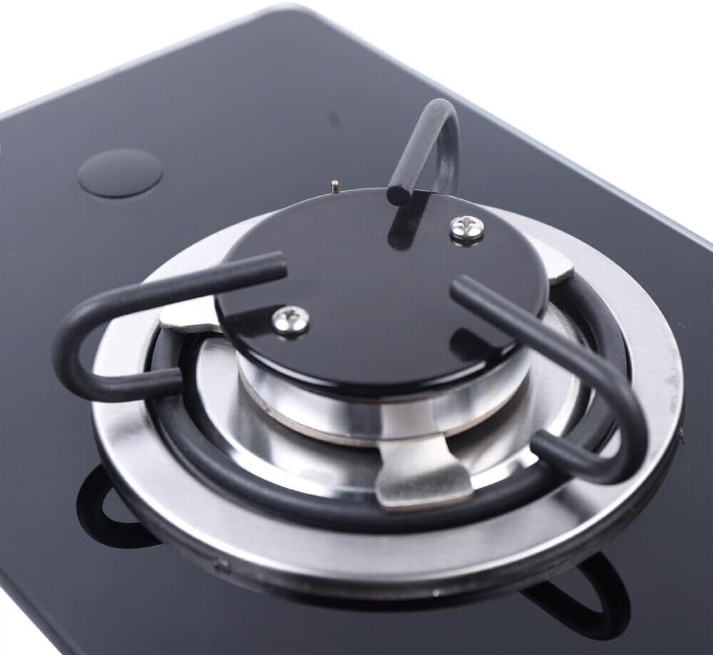 LPG Gas Camping Stove 1 Burner Stove Hob Portable Gas Hob with Tempered Glass for Home Kitchen Outdoor Cooking Picnics RV Boat Caravan Camper