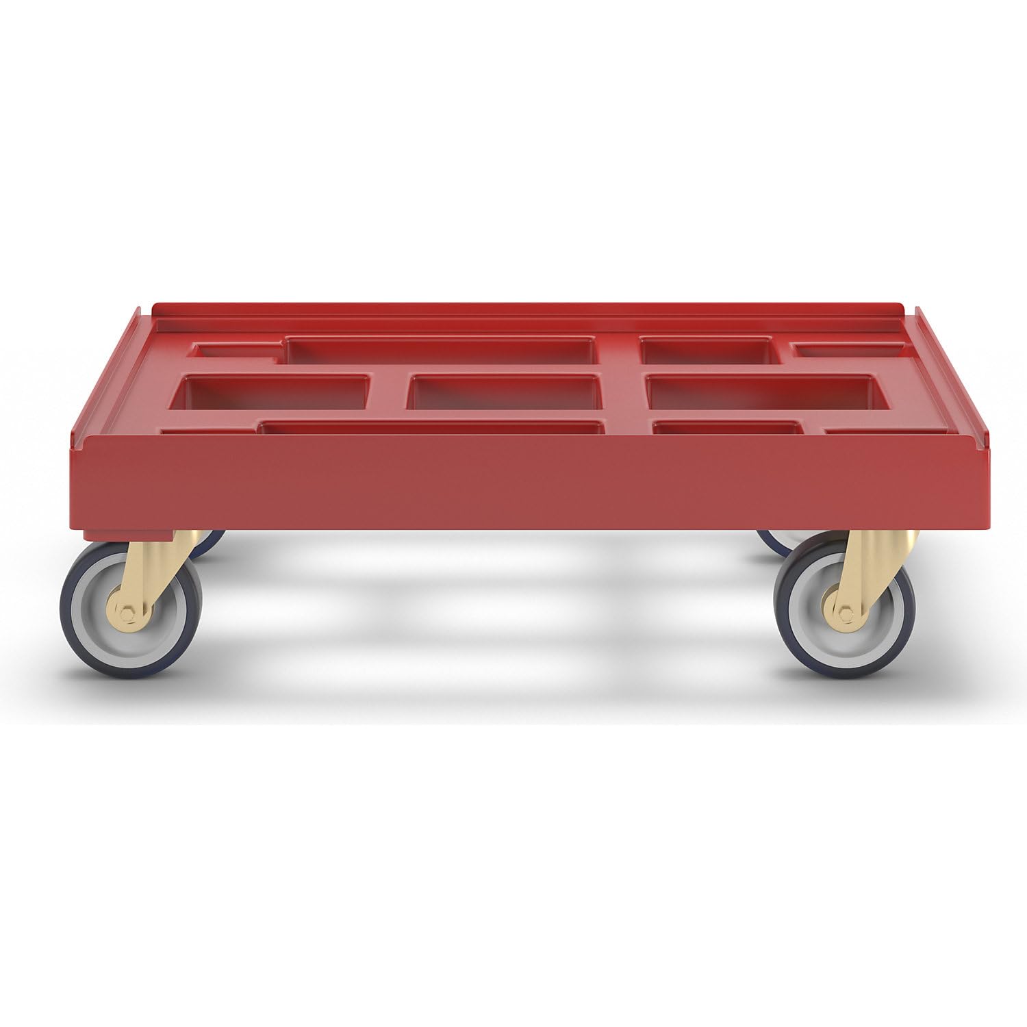 Rodador de transporte, L x A 610 x 410 mm, de PEAD, soldado, rojo vivo.