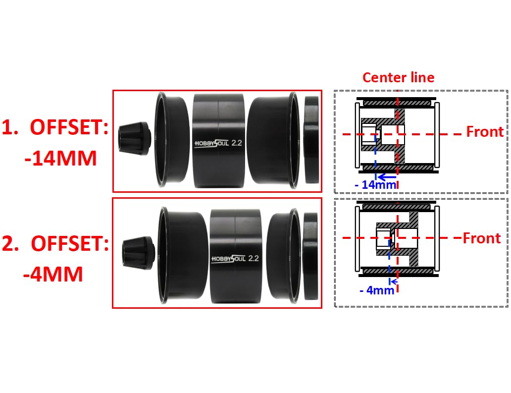 Snapklik.com : HOBBYSOUL 2.2 Beadlock Wheels Adjustable Offset Rims ...