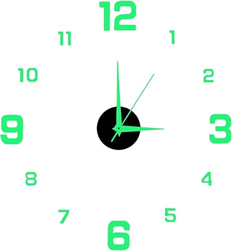 Miniatura 2 de Bluelans Reloj de pared sin marco moderno espejo 3D decoración de reloj de pared con calcomanía para el hogar sala de estar dormitorio oficina