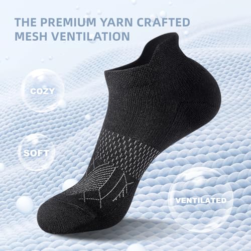 Image of FITRELL 5-6 Pairs Ankle Running Socks for Women Athletic Cushioned Low Cut Tab Sports Socks