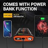 LOFTEK Car Battery Jump Starter (Up to 7.0L Gas or 5.5L Diesel Engine), 1000A Peak Portable Jump Box for Vehicle12V Power Pack Auto Battery Booster Car Starter with Built-in LED Light, Orange - 5