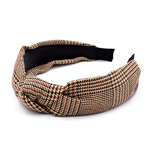 3Pcs Fashion Cross Knot Hair Hoop Women Headband Wide Headwraps Hair Band Simple Temperament Houndstooth Hair Headband Lovely Girls Accessories Gift（C） #TOP3