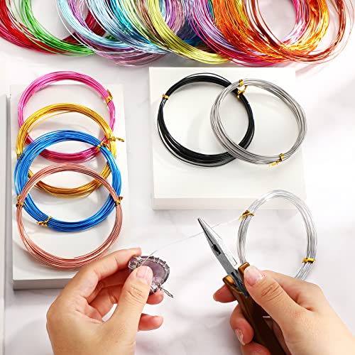 Ferraycle 25 Rolls Wires Colored Aluminum Crafts, 20 Gauge 0.8 mm Metal Artistic Floral Beading Wire for Jewelry DIY Craft Wreath Making (1230 Feet,25 Colors) - Thumbnail 4