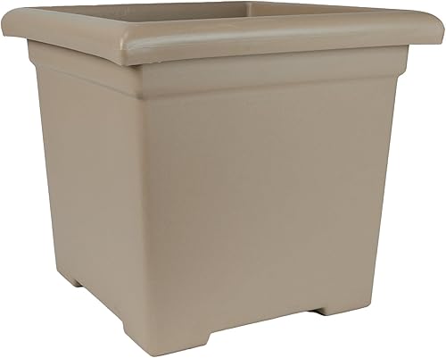 Miniatura 9 de The HC Companies Maceta cuadrada Accent con drenaje  Macetas clásicas para plantas de exterior y plantas de interior  Maceta cuadrada ligera y