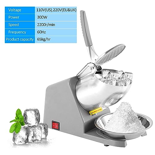 BHCASE Máquina elétrica de gelo raspado de lâmina dupla 110V