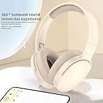 Wireless Bluetooth Headphones, HiFi Foldable Intelligent Noise Reduction Adjustable Headset with Microphone, Comfort Heavy Bass Earphones, Bluetooth 5.1 Stereo Over Ear Headphone for Sports Travel