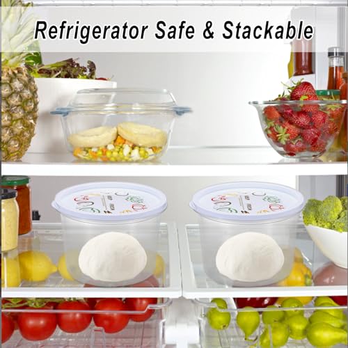 SUMTree Pizzaballenbox mit Deckel 9er Pizzateig Box Kunststoff Pizza Gärbox Transparent stapelbare Pizzateigbehälter Rund Teigbox Küchen Organizer Box für Pizzateigkugel für Pizzabäcker, Bäcker 700ml