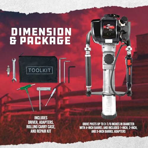 Titan Post Drivers PGD3875 Light-Duty Portable Gas-Powered Driver with 1.3 HP 4-Stroke Engine, 3 7/8\" Max Diameter, and 4 Adapter Collars, 50 lbs - Thumbnail 7