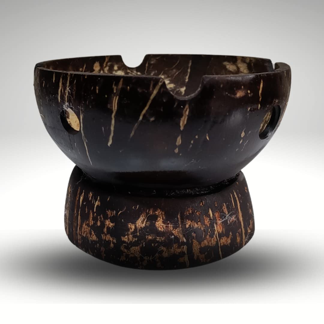 KARBONIK21 Ashy | Ash Tray | Coconut Shell Wood Ash Tray | Eco-Friendly| 1 Unit (Natural one size)-image-26