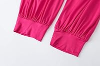 Vista 43 de Pantalones de algodón modal para mujer de AvaCostume, pantalones suaves para practicar yoga o deportes. Rojo vino
