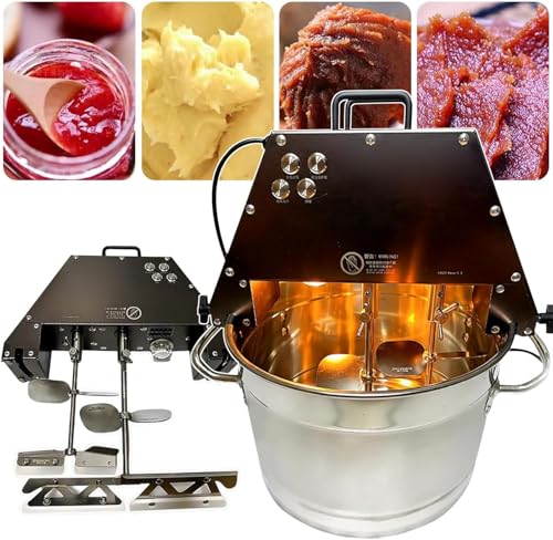 Máquina de relleno de alimentos de 60 W, olla agitadora eléctrica comercial con paletas dobles, ventilador auxiliar y luz para mezclar mermelada y salsa