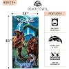Jurassic World Dominion Blue & Rexy Beach Towel - 58" X 28" Super Soft Cotton Terry For Kids, Pool, Beach