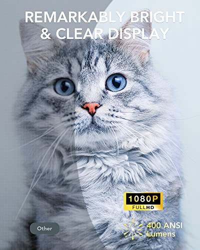 Pokitter Cinemax 1080P Projector With Wifi And Bluetooth, 400Ansi Lumens, 10W Speakers, 4D Keystone Correction, Compatible With Ios/Android/Pc/Ps5/Tv Stick/Hdmi/Usb #TOP4