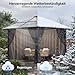 Devoko Pavillon 3x3 Wasserdicht Stabil Winterfest, Aluminium Gartenpavillon, Grillpavillons mit festem, lichtdurchlässigem Dach, Protection UV 50+, Pergola Geeignet für Gärten im Freien, Grau
