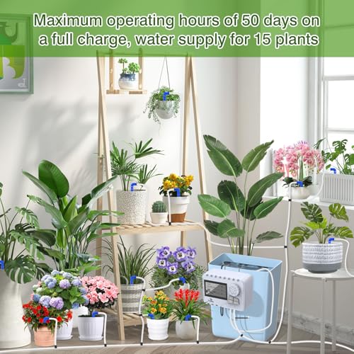 Automatic-Watering-System-TRJZWA-Newest-Indoor-Plant-Watering-System-Kit-DIY-Plant-Watering-Device-with-Customize-Schedule-Water-Timer-USB-Power-for-Vacation-Plant-Watering-System-for-BalconyIndoor
