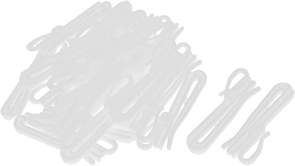 uxcell a15122100ux1498 Adjustable Depth Pinch Pleat Locking Curtain Tape Clip Hooks - White (25-Piece)
