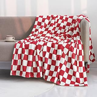 LOMAO Buffalo Check Fleece Throw Blanket | Checkered Plaid Flannel Blanket | Soft Velvet Lightweight Microfiber Blanket for Couch Sofa