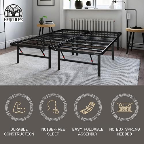 Image of Hercules Folding Metal Bed Frame, 14 Inch Platform Mattress Foundation, Full