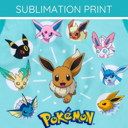 Pokemon Eevee Girls Racerback UPF 50+ Tankini Top and Swim Shorts Outfit Set Little Kid to Big Kid Sizes (4-14-16)4