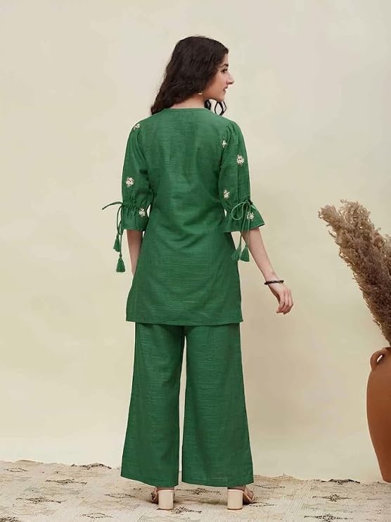 Image of RP ECOM Girls Cord Set dress for Girls | Top Kurta and Palazzo Pant Set | Ethnic & Casual Wear Outfit | Kurta Suit set for kids girls