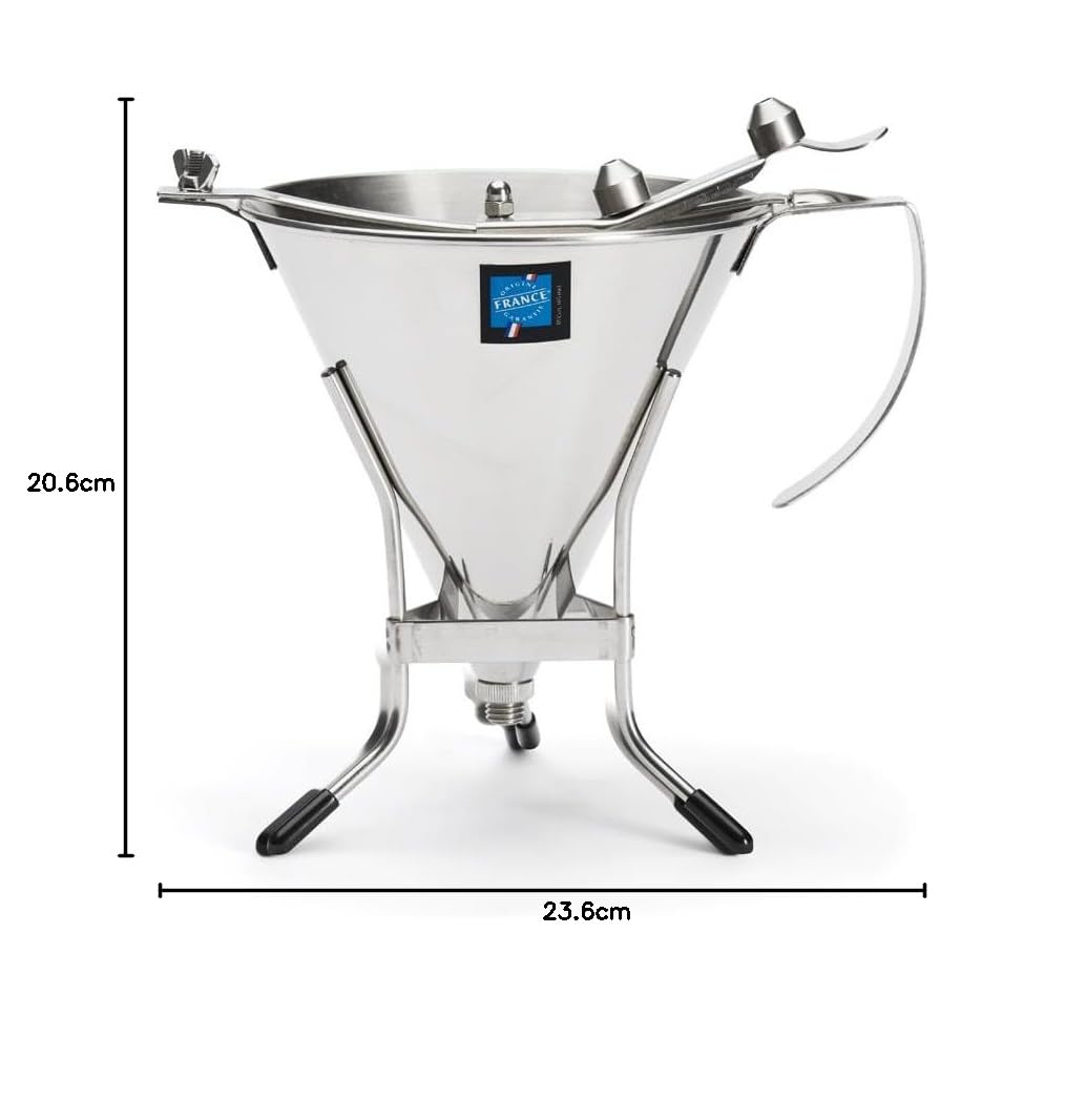 De Buyer Imbuto automatico a pistone con supporto 1,5 L in acciaio INOX