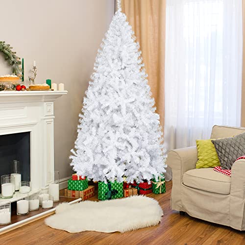 Uaste 6Ft/180CM White Christmas Tree - with 400 Tips Artificial Christmas Home Decorations Decoration - Sturdy Metal Stand - Easy Assembly for Festive Home Decorations