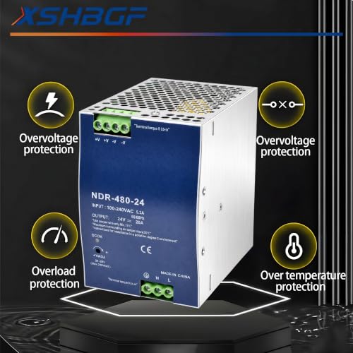 Image of 24VDC Power Supply NDR 480W DIN Rail Power Supply Switch Switching Converter DC (Input 100-240VAC Output 24VDC 50 /60HZ 24V 20A)