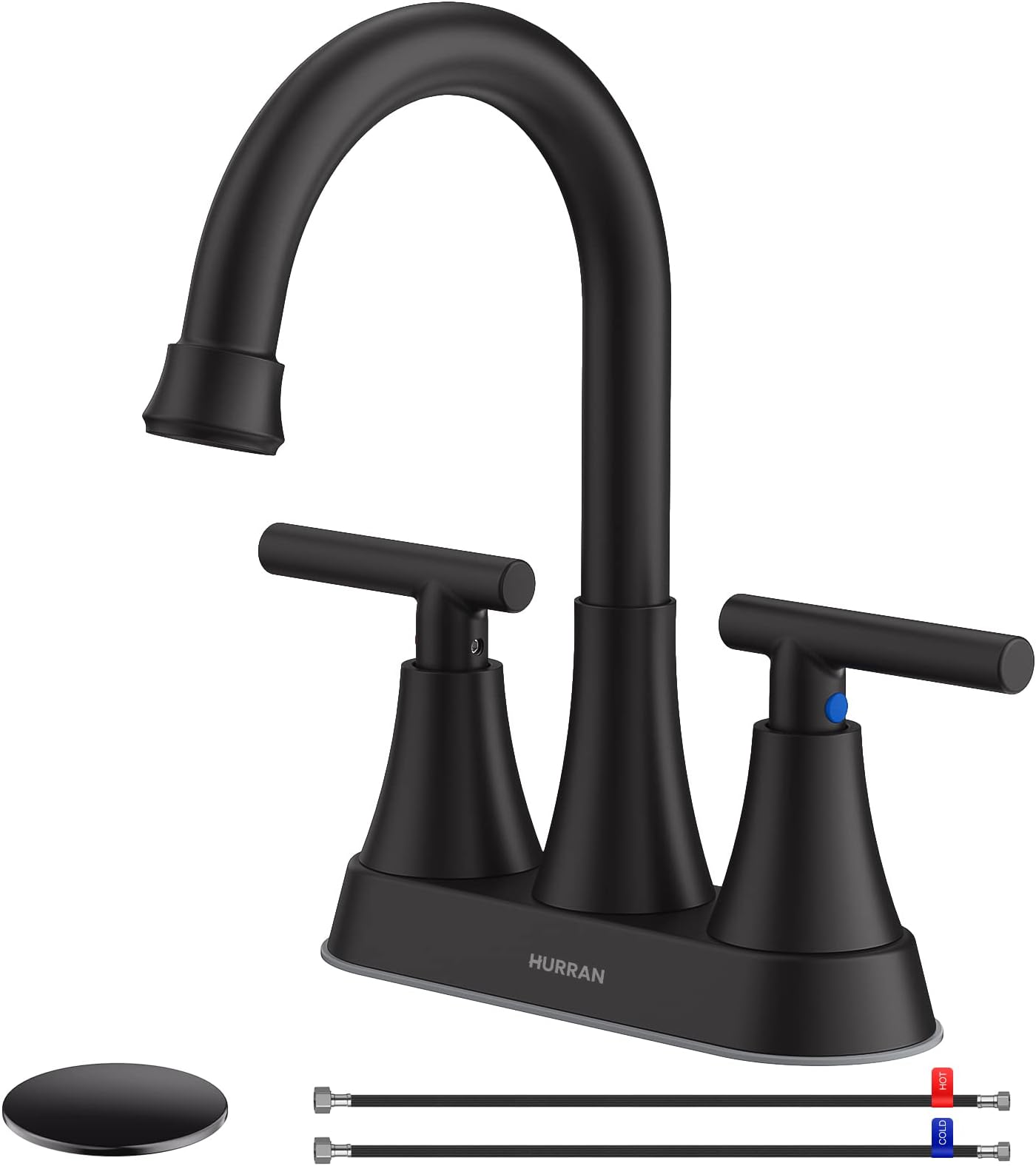 UFaucet 2 Handle Oil Rubbed Bronze Bathroom Faucet, Farmhouse 4 Inch