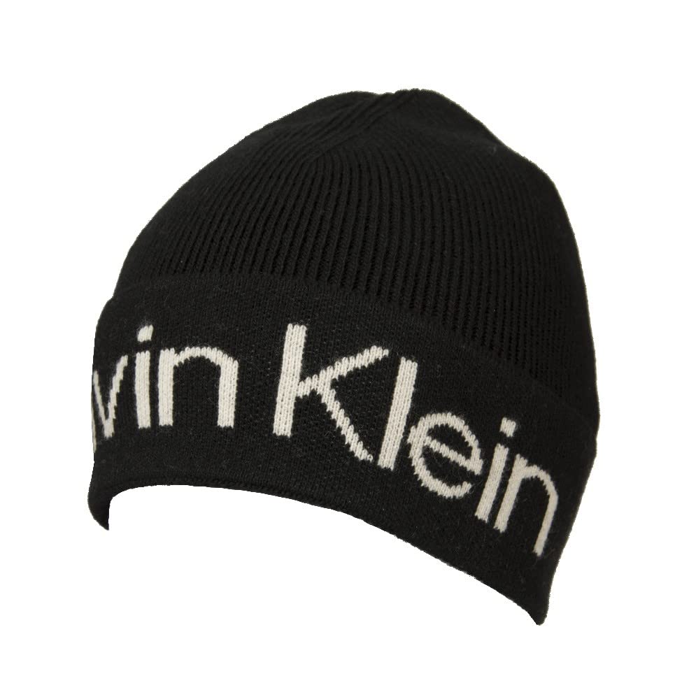 Calvin Klein Women's Ck Black Eco Knit Beanie